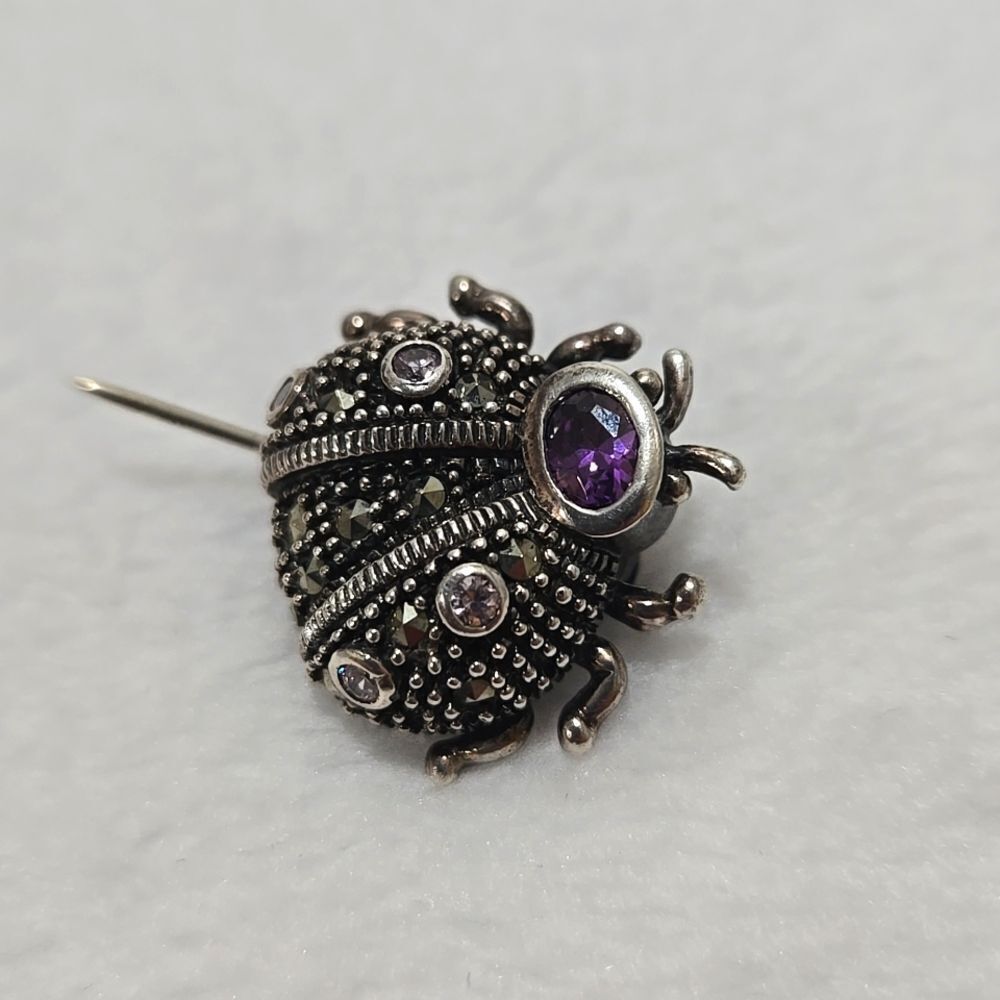 Vintage Sterling Silver Ladybug Brooch